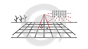 Digital Grid Virtual Reality Interface Design Icon, vector design Generative AI
