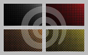 Digital halftone circle pattern business card background design set