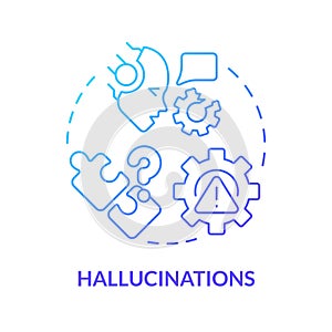 Digital hallucinations blue gradient concept icon