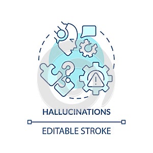 Digital hallucinations soft blue concept icon