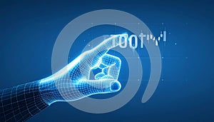 Digital Hand Interacting with Binary Code