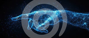 Digital Hand Reaching Out: Futuristic Technology Concept