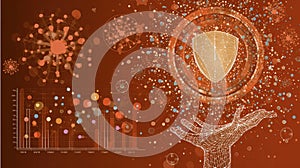 Digital Shield Protection Cybersecurity, Virus Defense, Data Security, Network Protection