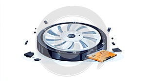 Digital Hard Drive with Fan and USB Connection for Computer Storage and Data Transfer