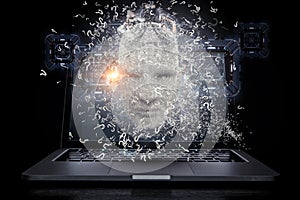 Digital head, artificial intelligence concept