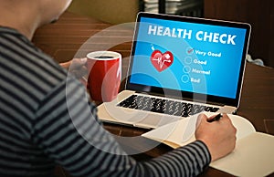 Digital Health Check Healthcare Concept doctor working with comp