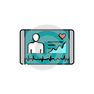 Digital health color line icon. Ehealth.