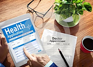 Digital Health Insurance Application Form Concept