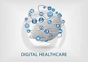 Digital healthcare infographic as illustration