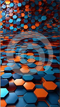 Digital hexagon abstract background, abstract background photo