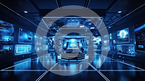 digital high tech blue background