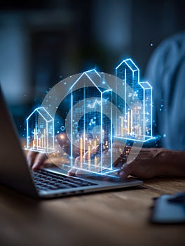 Digital holographic cityscape and data visualization for smart urban development