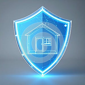 Digital Home Security Shield Concept