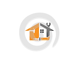 Digital House Printing And Repair Construction Building Logo
