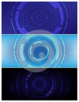 Digital HUD technology background.Abstract computer brain algorithm concept. Electronic engineering