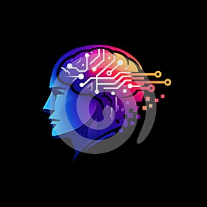 Digital Human Brain With Circuit Lines Representing Artificial Intelligence And Neural Technology