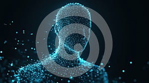 Digital human connection in futuristic abstract concept. Big data and machine learning