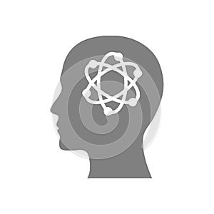 Digital human head, Brain, technology, Man, Head, memory, technology Creative Mind gray color icon