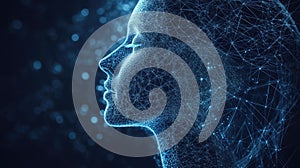 Digital human face creating complex network connections