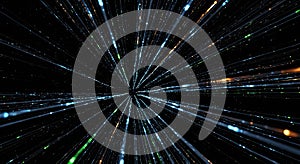 Digital hyperdrive light speed visualization