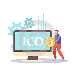 Digital ICO Flat Composition