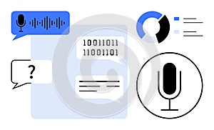 Speech Recognition and Data Analysis Concepts with Microphone and Charts