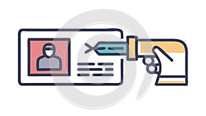 Digital ID Card Security Scan Vector Icon, vector design Generative AI