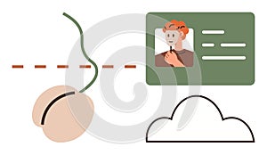 Digital Identity Access with Cloud Technology and Mouse Connection Visual