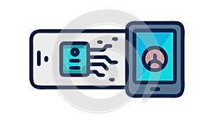 Digital identity access: secure mobile verification and network security, vector design Generative AI