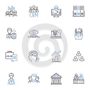 Digital identity line icons collection. Identity, Online, Authentication, Verification, Privacy, Information, Security