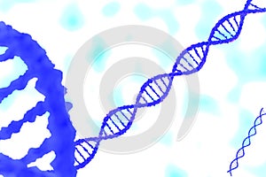 Digital illustration biochemistry with structure human DNA molecule concept , 3d rendering