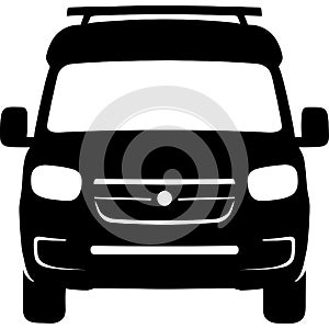 Black vector silhouette of caravan outfitter AI generated