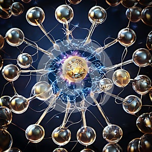 A close up digital illustration of a cell. photo