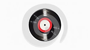 Digital illustration of classic vintage vinyl record isolated on a white background. Black LP with a minimalist look