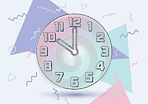 A digital illustration of a clock displaying the time at 10:10
