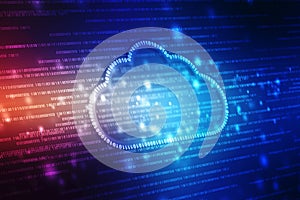 Digital illustration of  Cloud computing concept, Cloud internet technology concept background