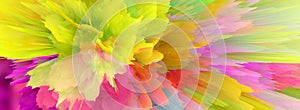 Digital Illustration. Color rainbow blot splash. Abstract long horizontal background