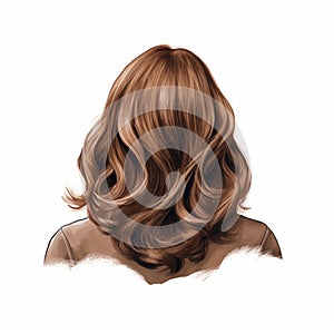 Digital Illustration Of Curly Waves On Woman\'s Hair photo