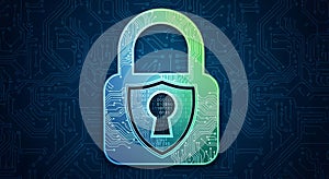 Digital Security Padlock on Circuit Board
