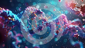 Digital illustration of DNA replication process