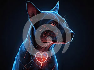 Digital Illustration of a Dog with Nervous System Anatomy