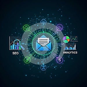 A digital illustration features a central