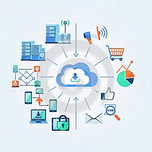 Digital illustration features a central cloud