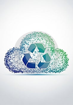 A digital illustration features a cloud shape composed of interconnected blue and