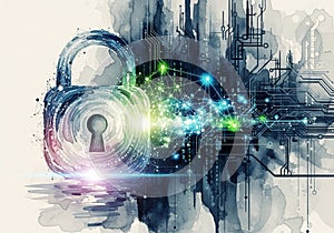 Onnections and abstract designs, representing the concept of cyber