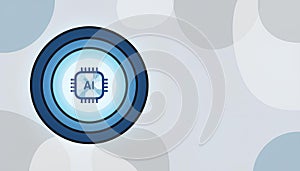 Artificial Intelligence Processor Chip Icon on Modern Technology Background