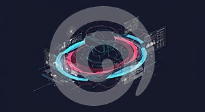 Digital illustration featuring a stylized head wearing a virtual reality headset,