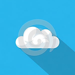 Digital illustration featuring a stylized white cloud on a bright blue