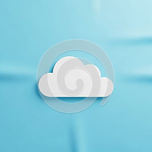 Digital illustration featuring a white cloud against a light blue