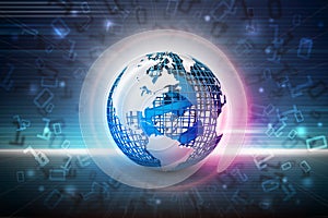 Digital illustration of Globe created by line